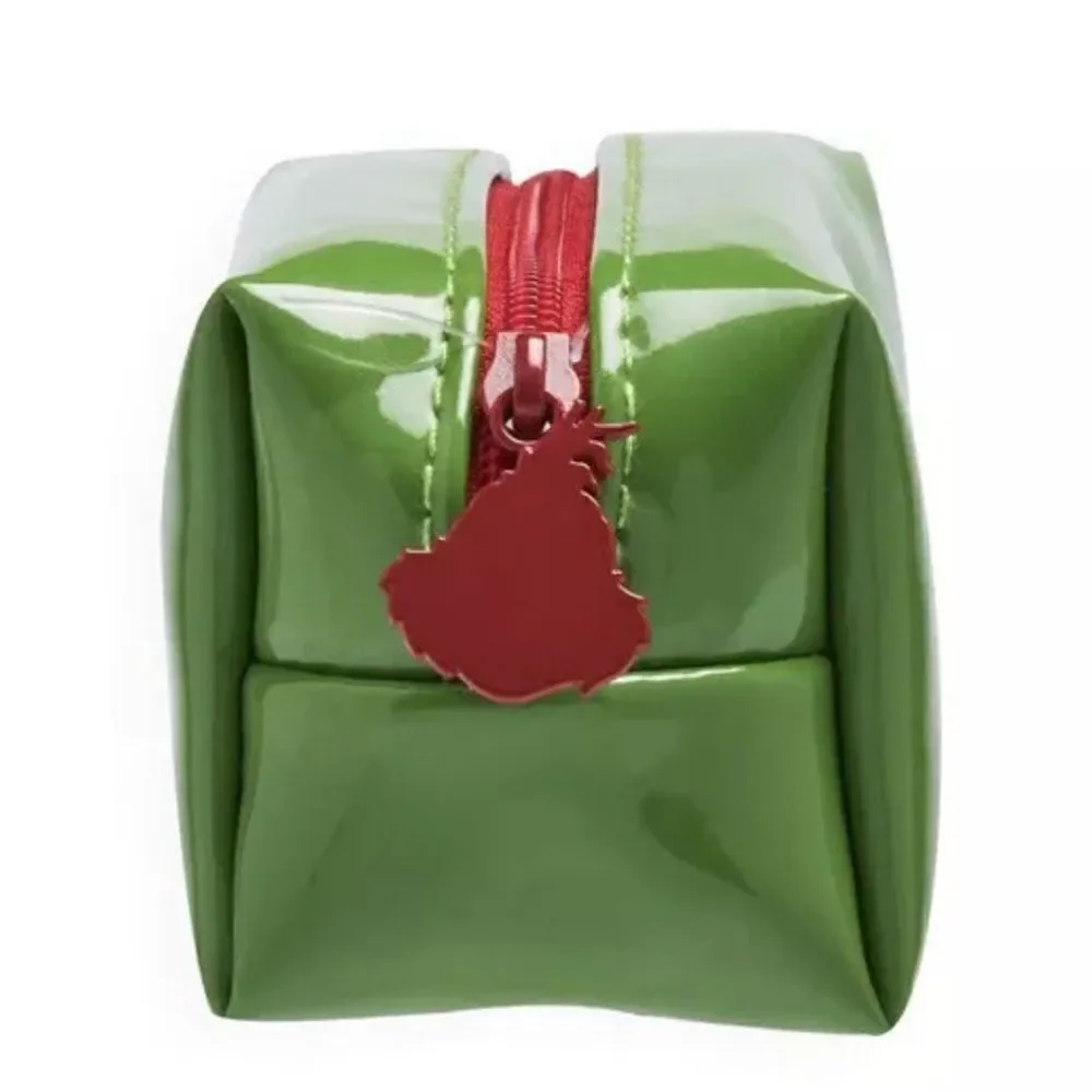 The Grinch x Revolution Green Red Top Zip PVC Mini Cosmetic Bag